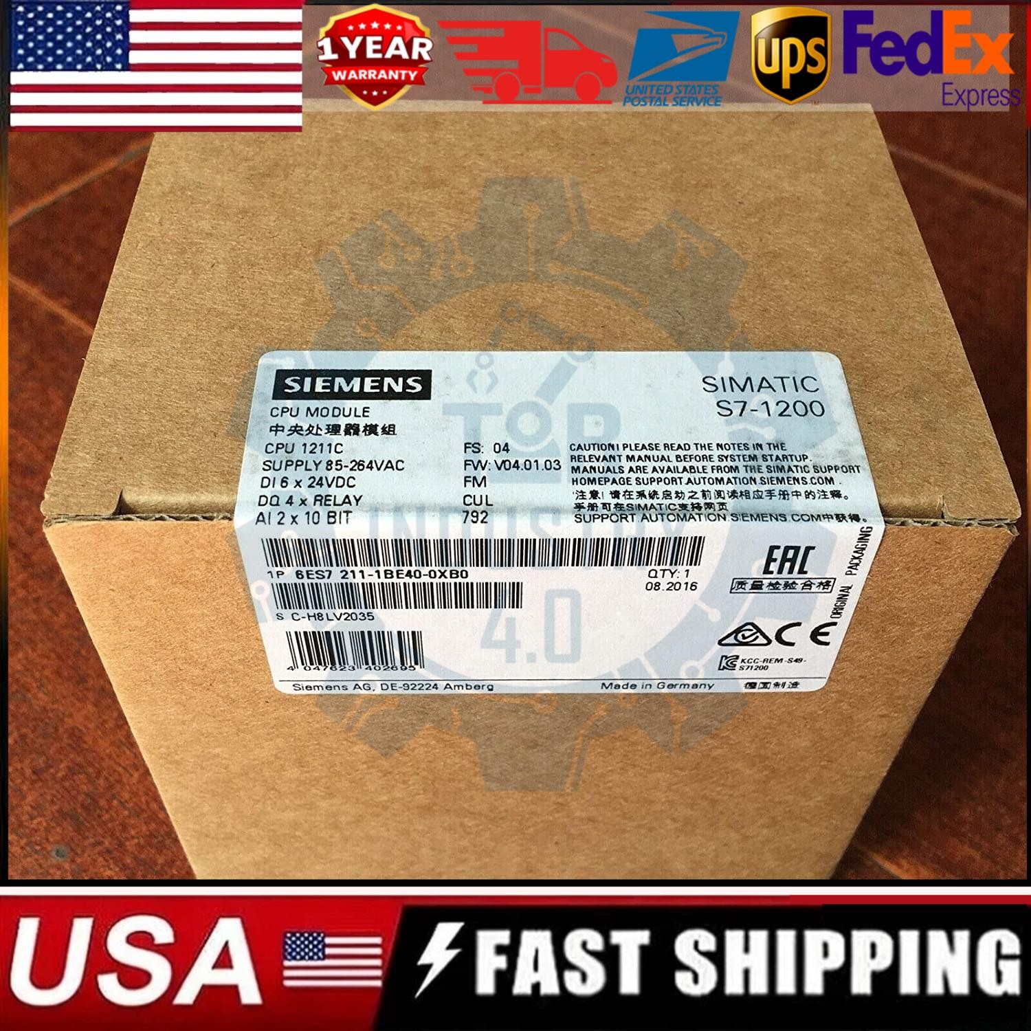 New Siemens SIMATIC S7-1200 CPU 1211C 6ES7211-1BE40-0XB0 6ES72111BE400XB0