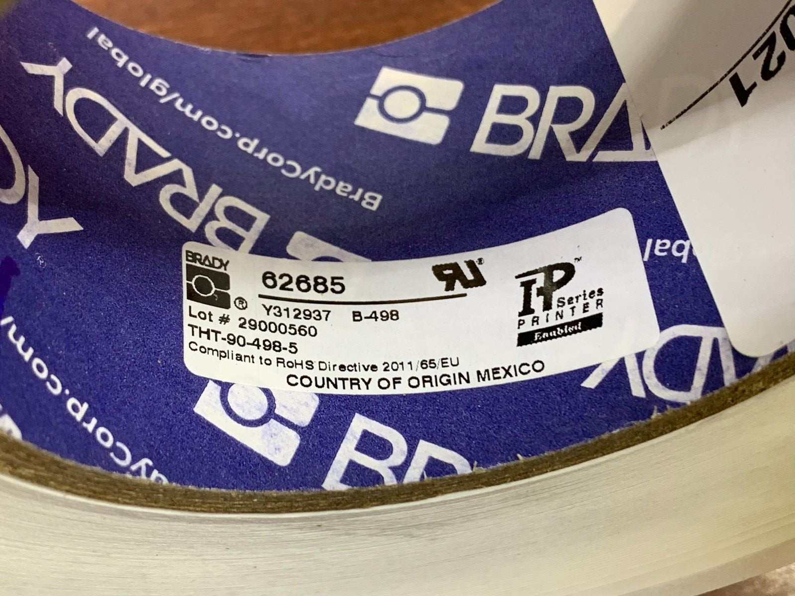5000-PCS BRADY THT-90-498-5 Thermal Transfer Label 1.437 IN H X 0.25 IN W
