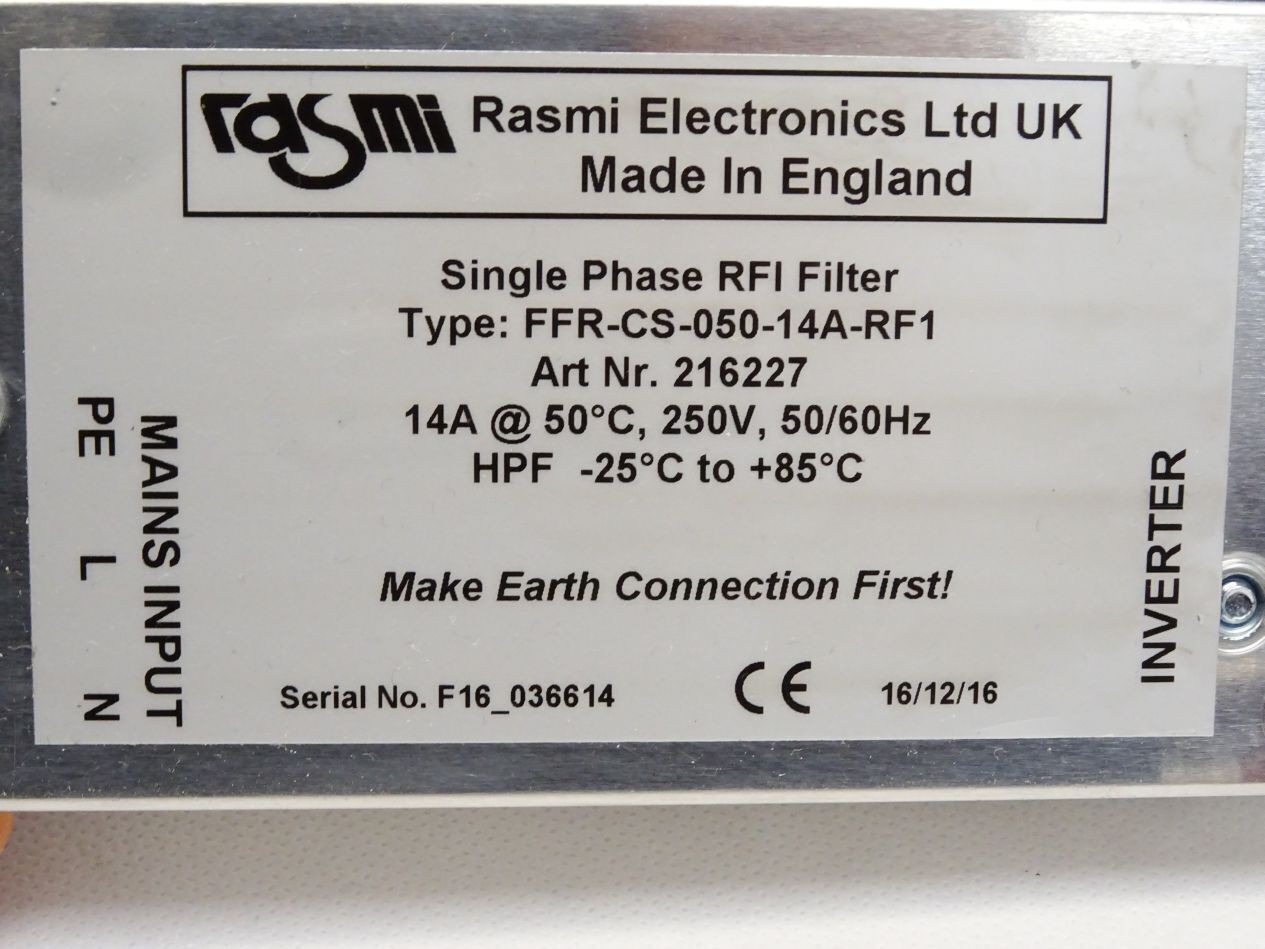 Rasmi Electronics Single Phase RFI Filter FFR-CS-050-14A-RF1 216227