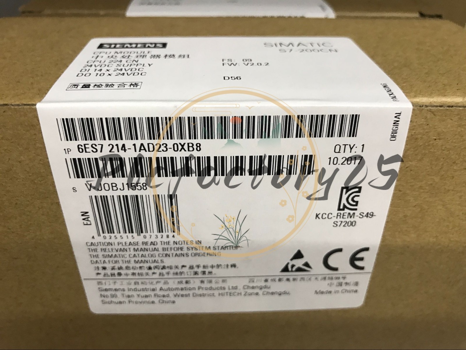 6ES7 214-1AD23-0XB8 1PC NEW SIEMENS S7-200 CPU224 6ES7214-1AD23-0XB8
