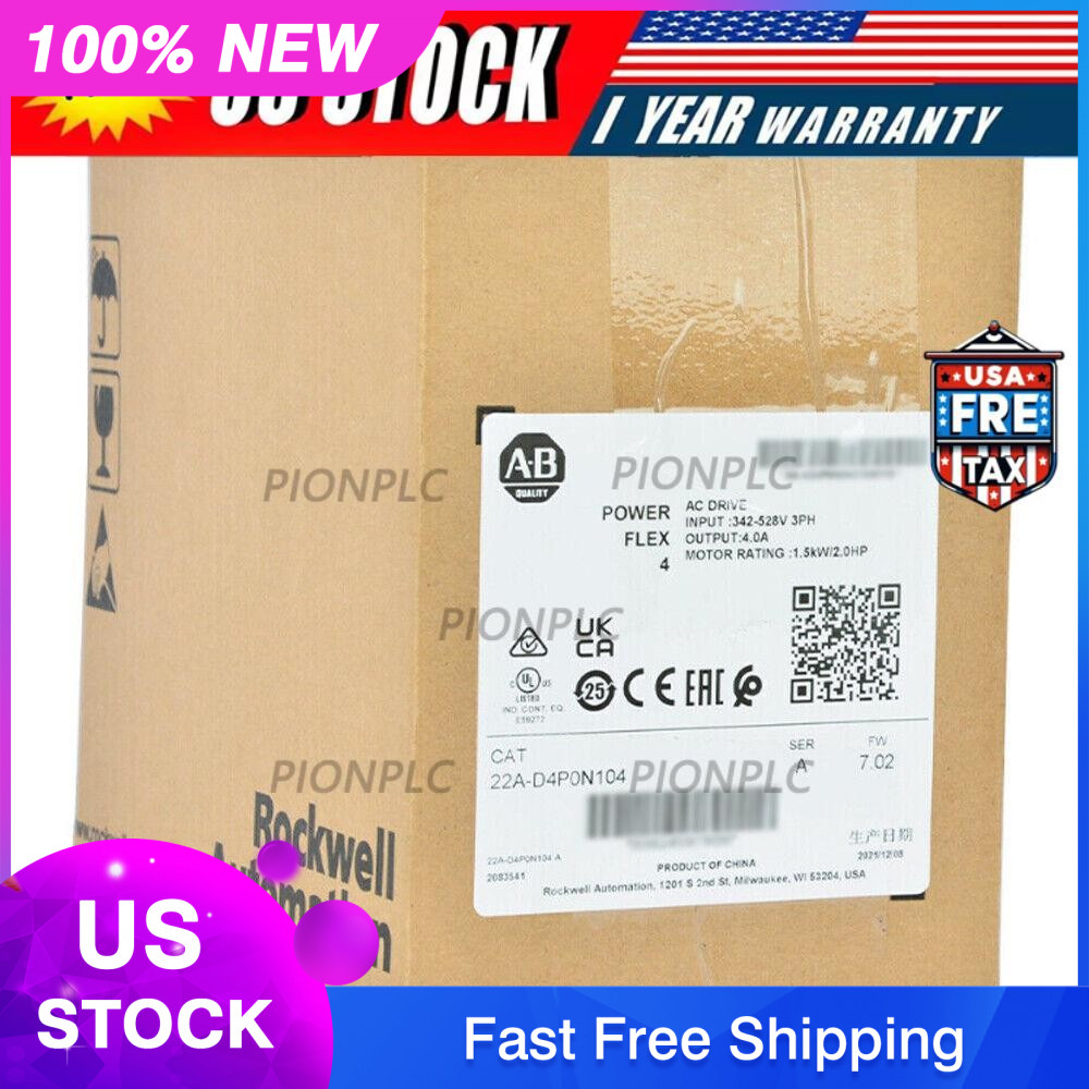 New Allen Bradley 22A-D4P0N104 AB 22AD4P0N104 PowerFlex 4 1.5 kW 2 HP AC Drive