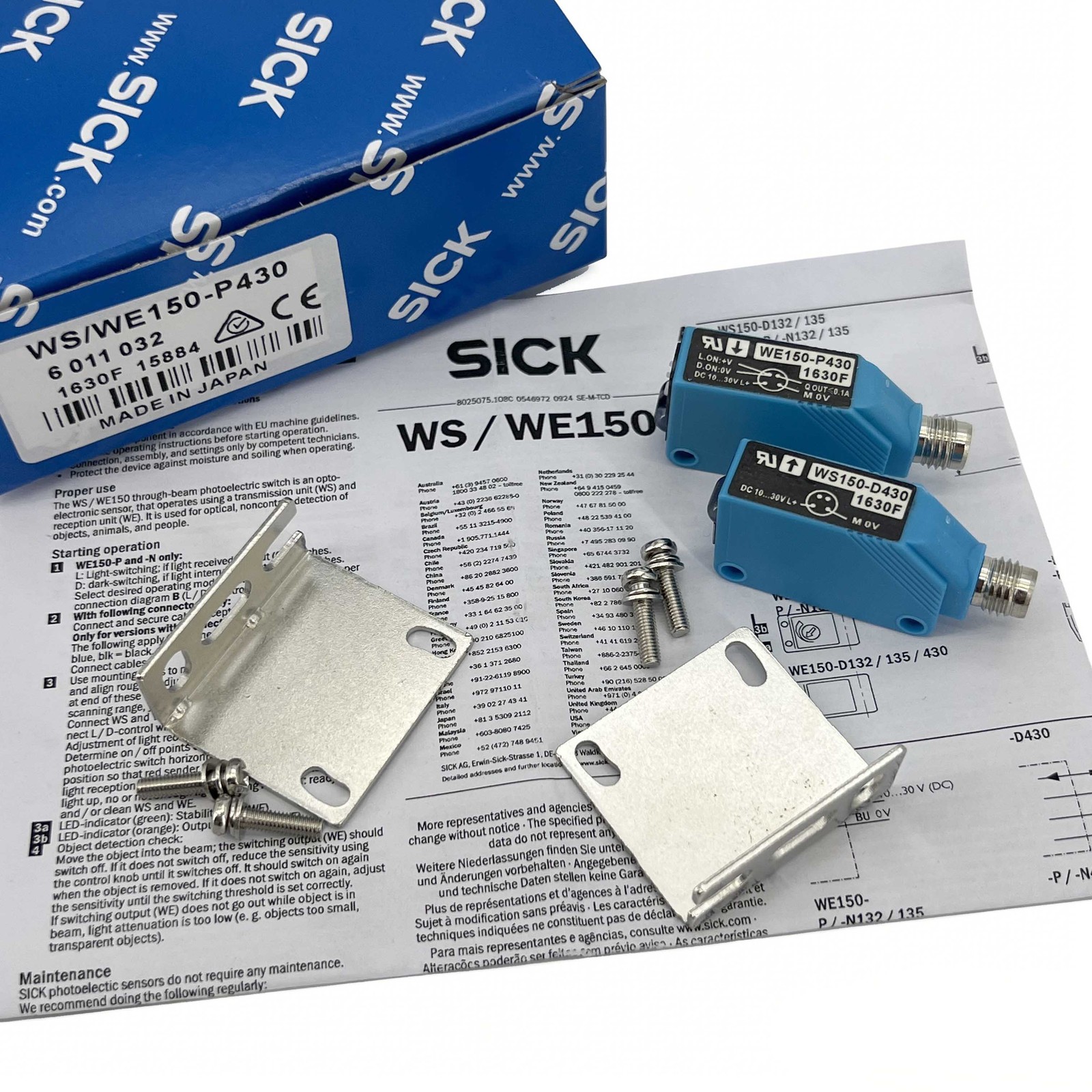 WS/WE150-P430 Through-beam Photoelectric Sensor For Sick 6011032 WS/WE150-P430