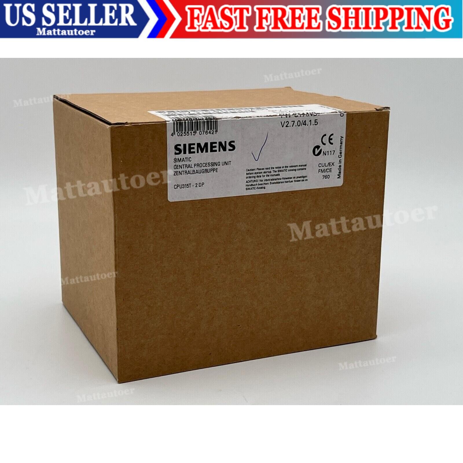 NewSiemens 6ES7315-6TH13-0AB0 6ES7 315-6TH13-0AB0 SIMATIC S7-300 CPU 315T-2 DP