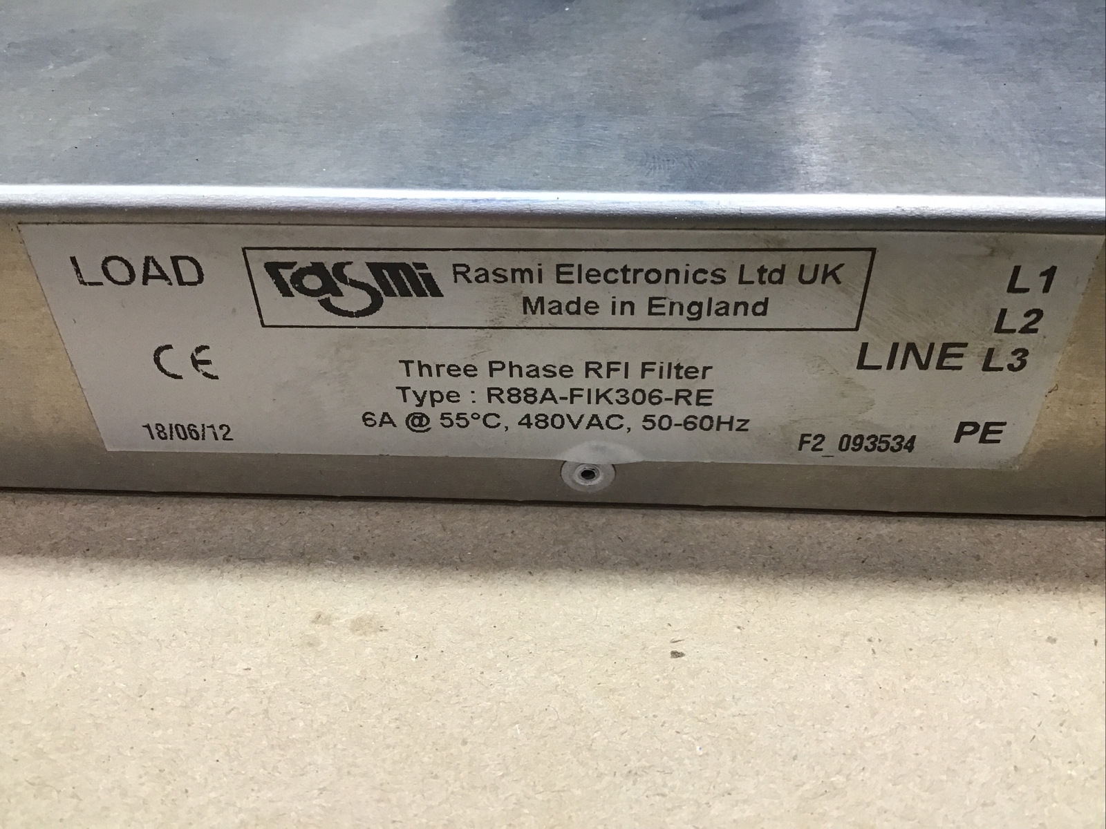 RASMI PHASE RFFI FILTER R88A-FIK306-RE R88AFIK306RE OMRON SERVO DRIVE #15I34*AD