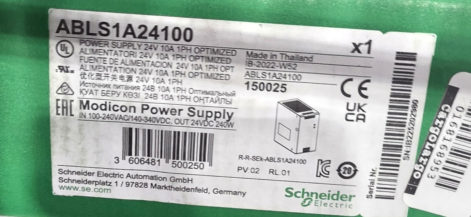 Schneider ABLS1A24100 Modicon Power Supply 24VDC 10A 240W Single Phase NIB