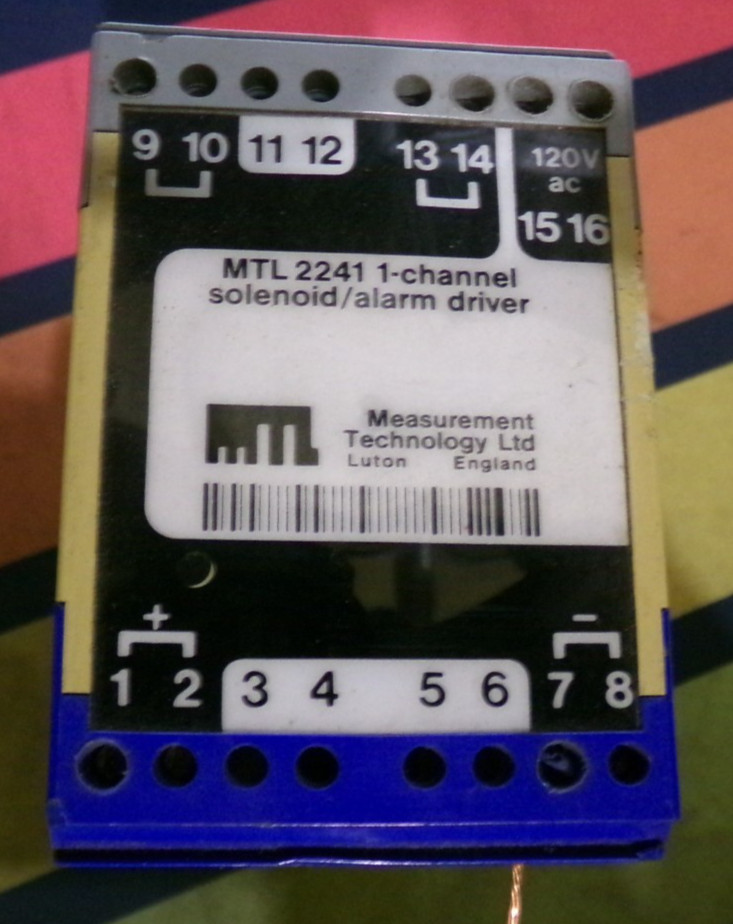 MEASUREMENT TECHNOLOGY MTL SOLENOID/ALARM DRIVER MTL2241 1 CHANNEL (WL47-1)