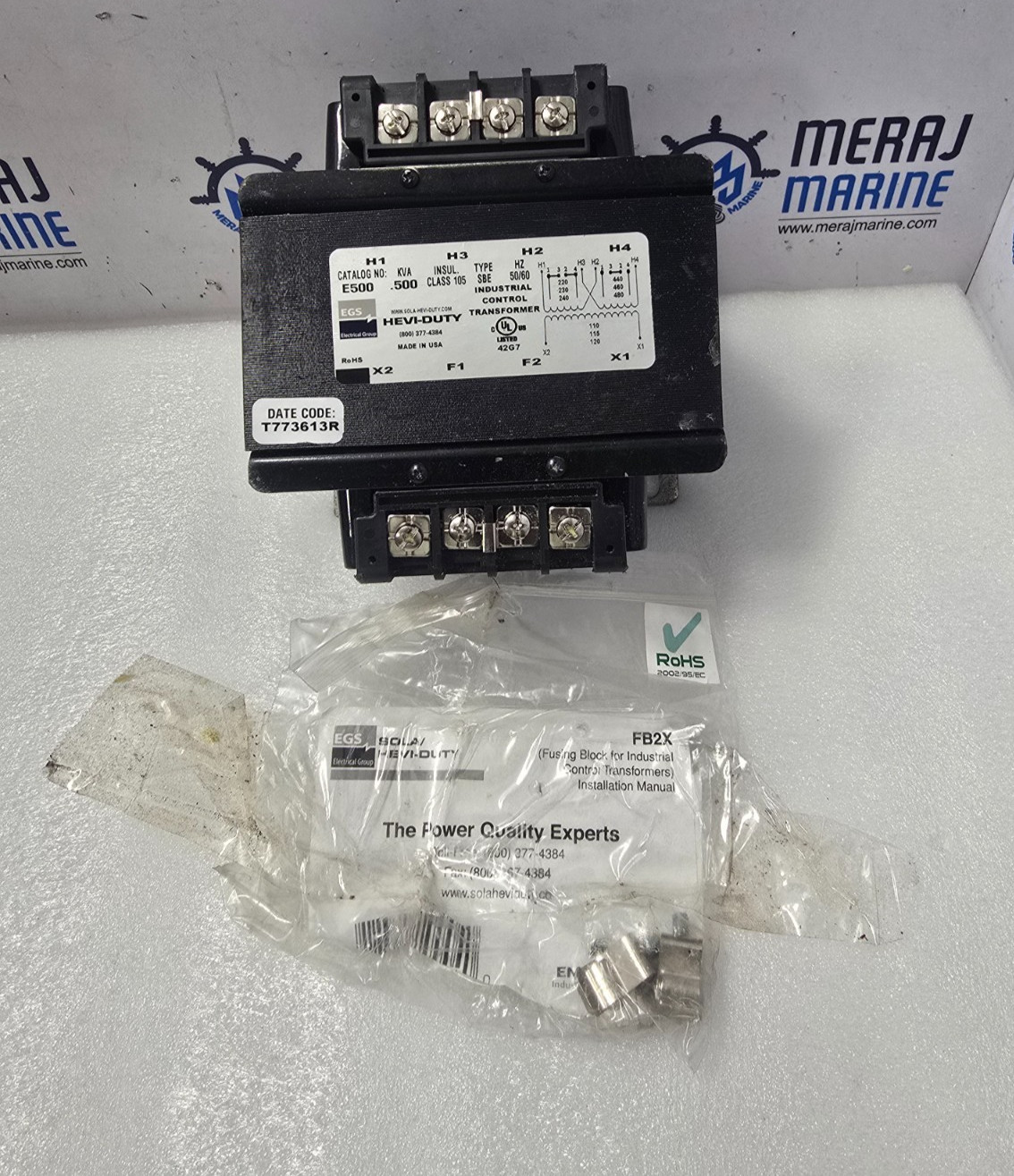 EGS E500 Industrial Control Transformer KVA .500 Type SBE Hz50/60 SOLA-HEVI-DUTY