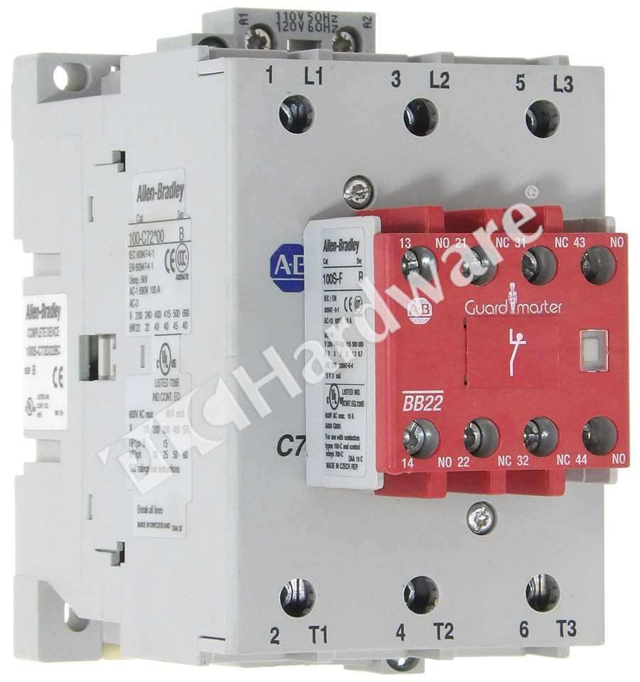 Allen Bradley 100S-C72D22BC /B Safety Contactor Non-Rev. 72A 2NO 2NC