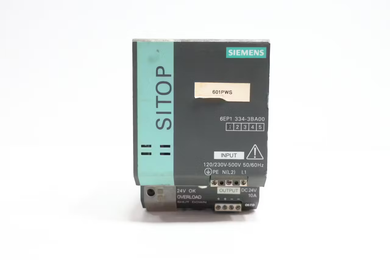 Siemens 6EP1 334-3BA00 Modular Power Supply 1/2 Ph 120v-ac 10a 24v-dc