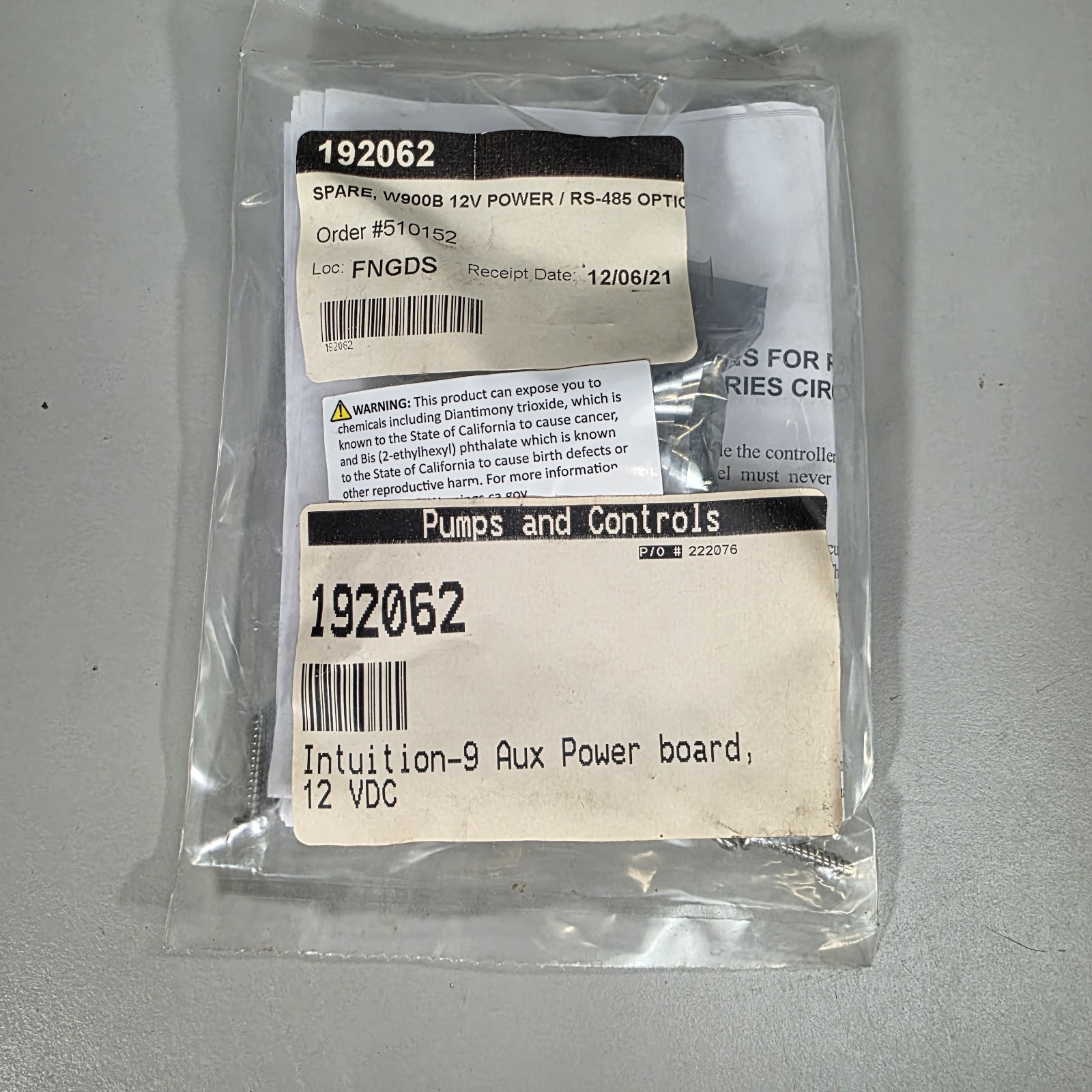 Walchem 192062 Intuition-9 Aux Power Board W900B 12V New Sealed