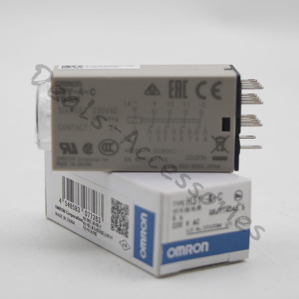 New in box OMRON H3Y-4 UPDATE H3Y-4-C 220VAC 5S TIMER TIME DELAY RELAY (1PCS)