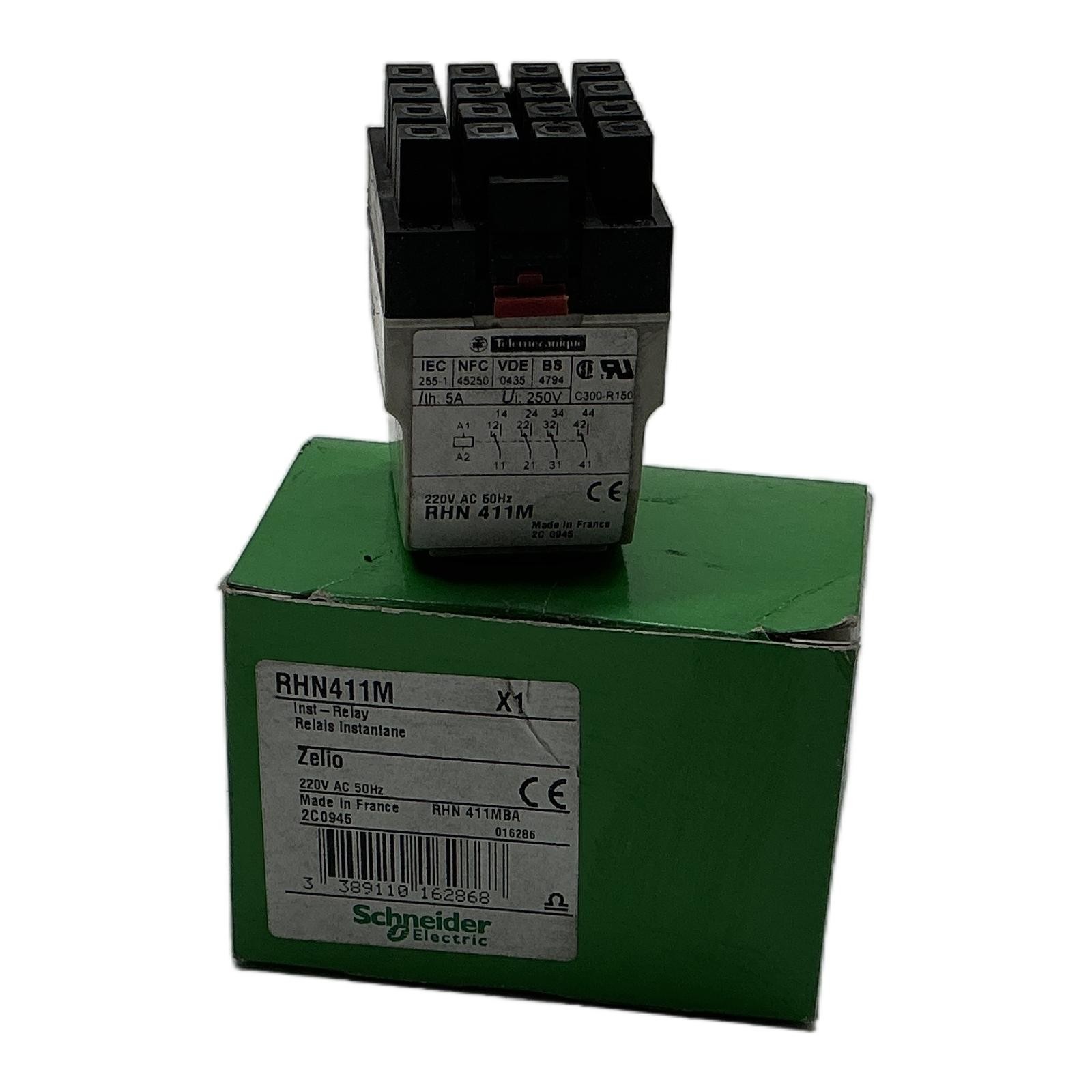 RHN411M 016286 SCHNEIDER ELECTRIC, Schneider Electric Plug-in Relay 220V AC 4…