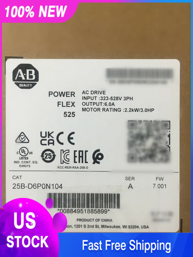 Allen-Bradley PowerFlex 525 AC Drive 25B-D6P0N104 25BD6P0N104