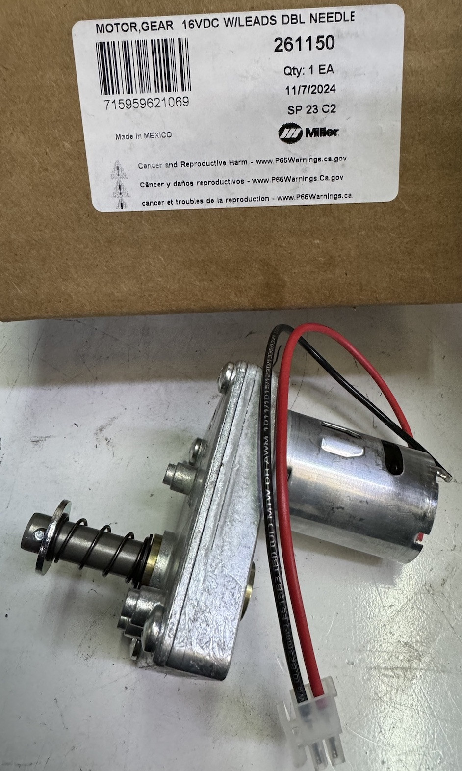 261150 Drive Motor Gear Assembly, NEW NEW | Miller Original Welder Part