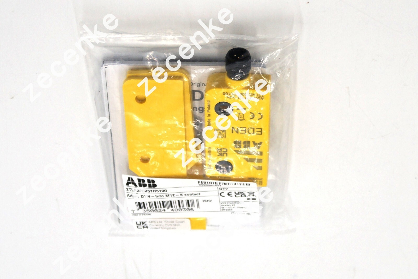 ABB 2TLA020051R5100 Safety Sensor, Eden Adam DYN-Info M12-5