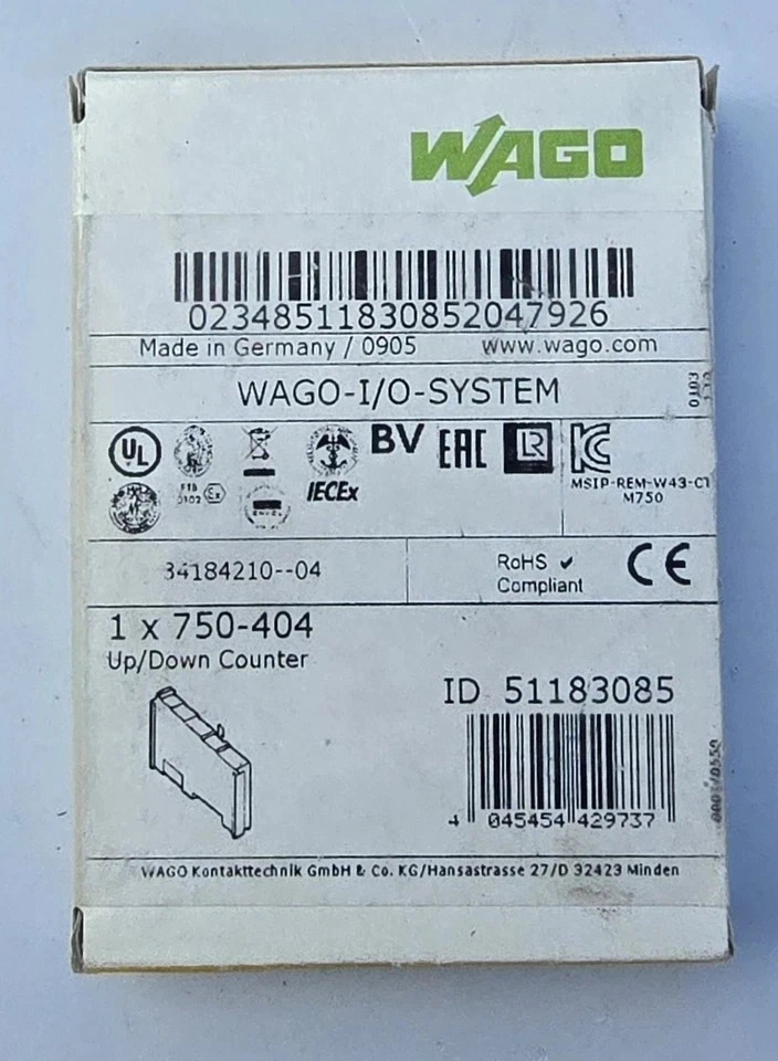 New In Box WAGO 750-404 2-Channel Digital Input Module 750404