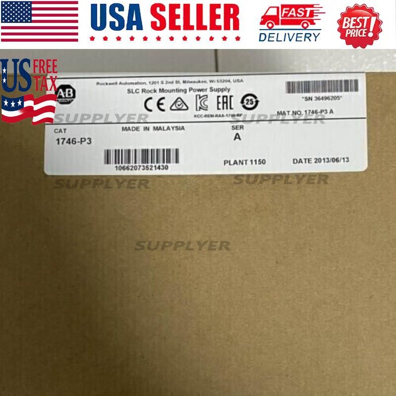 New Factory Sealed AB 1746-P3 SLC 500 Power Supply Module 1746P3 US Free Tax