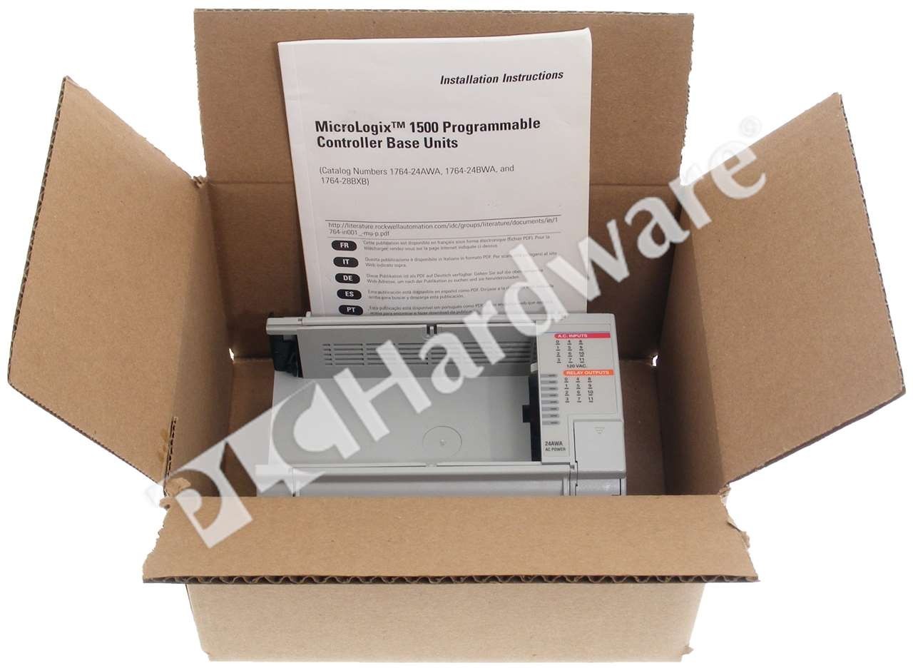 Surplus Pre-owned Allen Bradley 1764-24AWA /B MicroLogix 1500 AC Power/In Bas