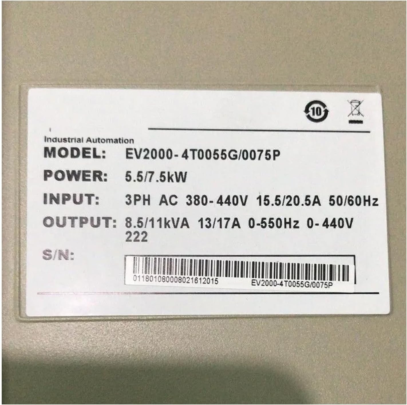 Emerson Nidec inverter EV2000-4T0055G-UPS or DHL fast delivery