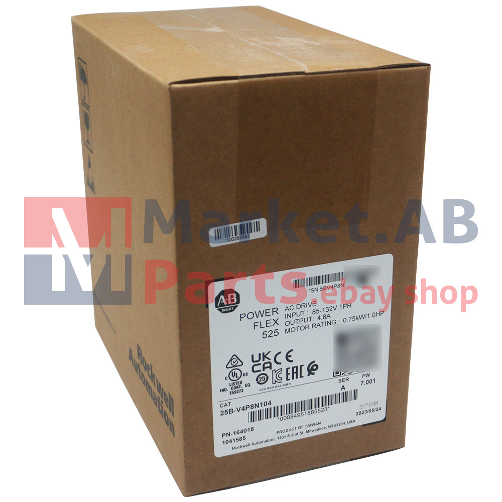 New AB 25B-V4P8N104 PowerFlex 525 AC Drive 0.75kW 1Hp Factory Sealed 25BV4P8N104