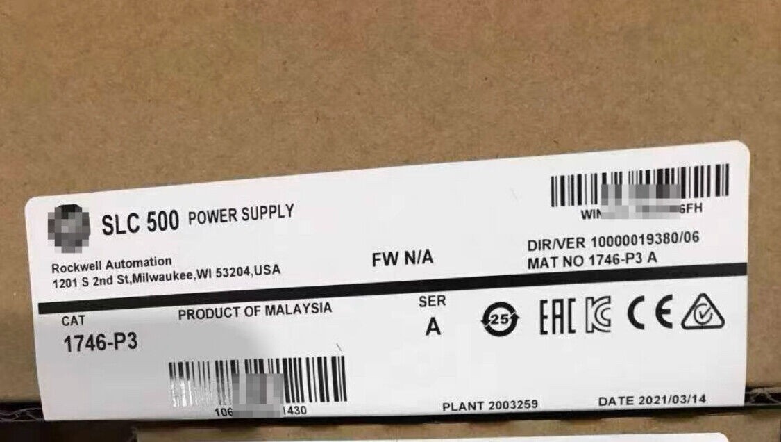 1 PCS New Sealed AB 1746-P3 1746P3 SLC 500 Power Supply Module In Box In Stock