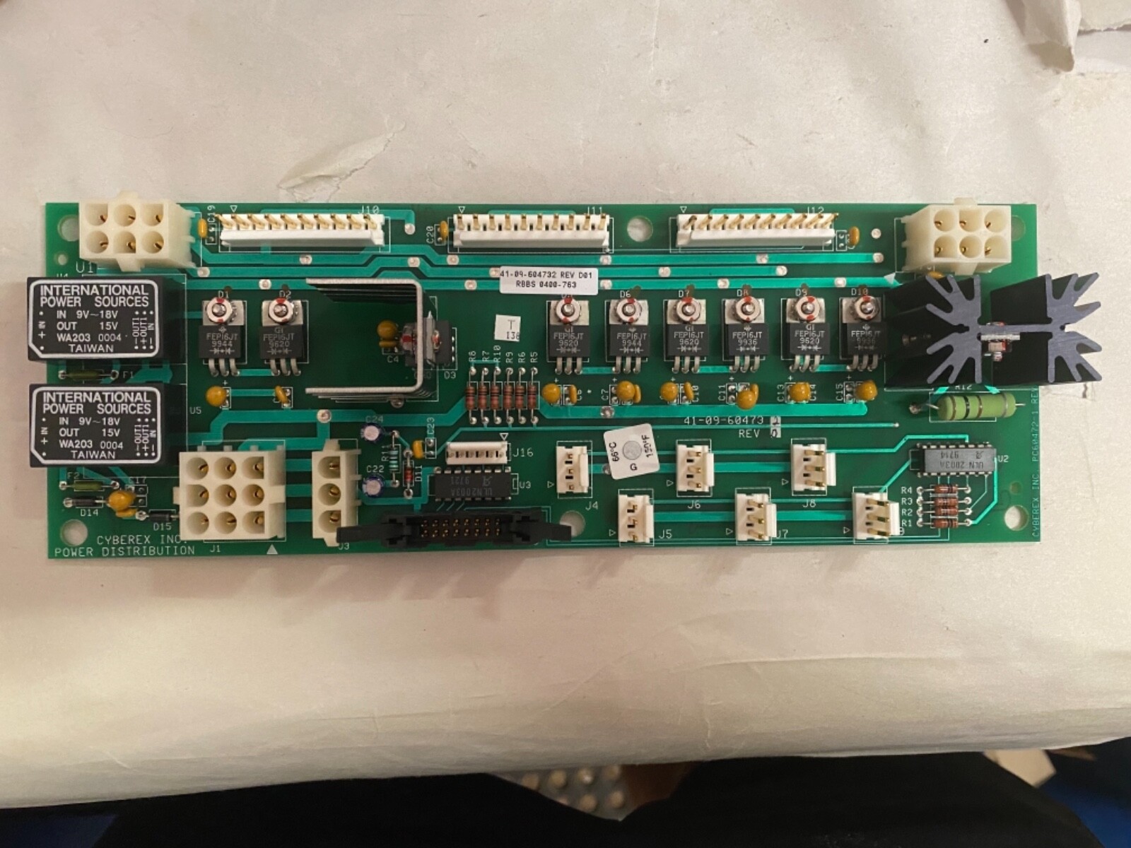 Cyberex 41-09-60473, PC60472-1, 41-09-604732 Rev O Power Distribution Board
