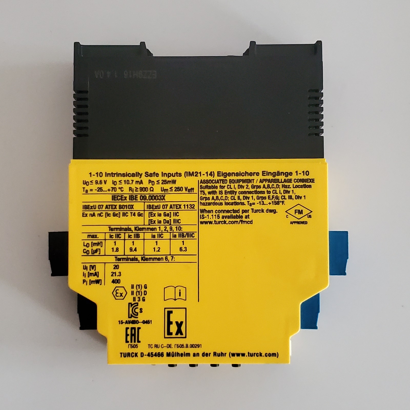 Turck IM21-14Ex-CDTRi Rotational Speed Monitor Interface Module EX