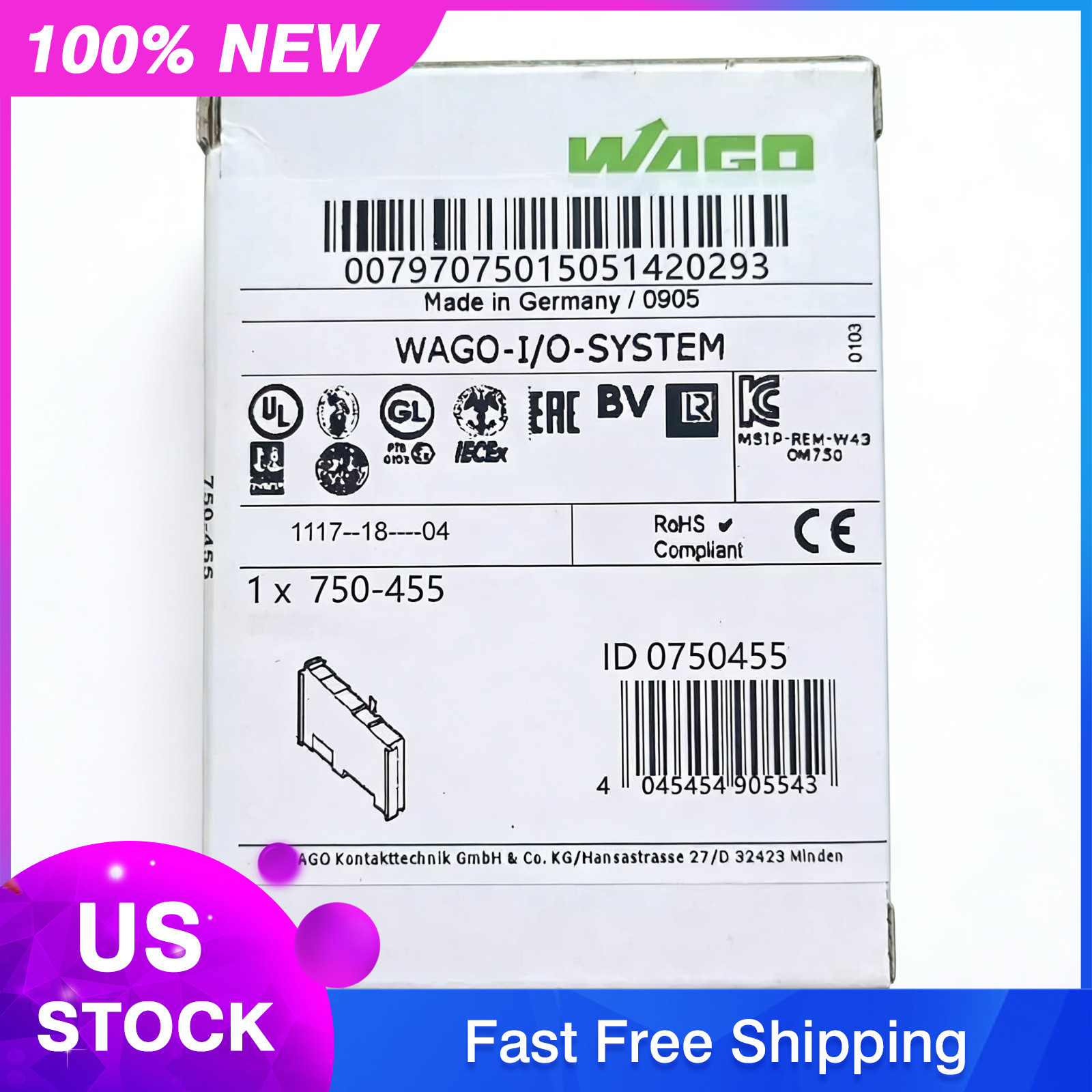750-455 NEW WAGO 750455 4-Channel Analog Input PLC Module