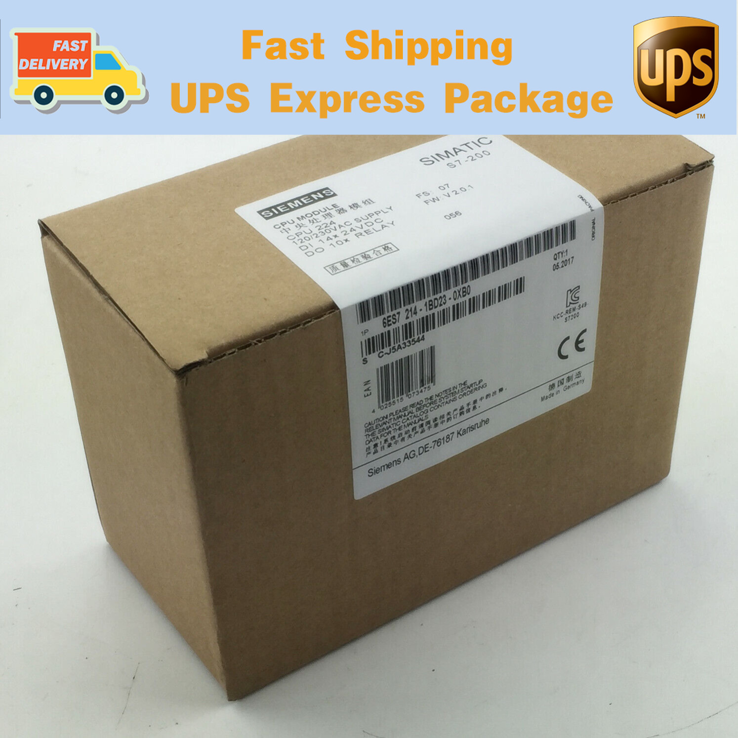 6ES7214-1BD23-0XB0 SIEMENS CPU Module Central Processing Unit 6ES72141BD230XB0
