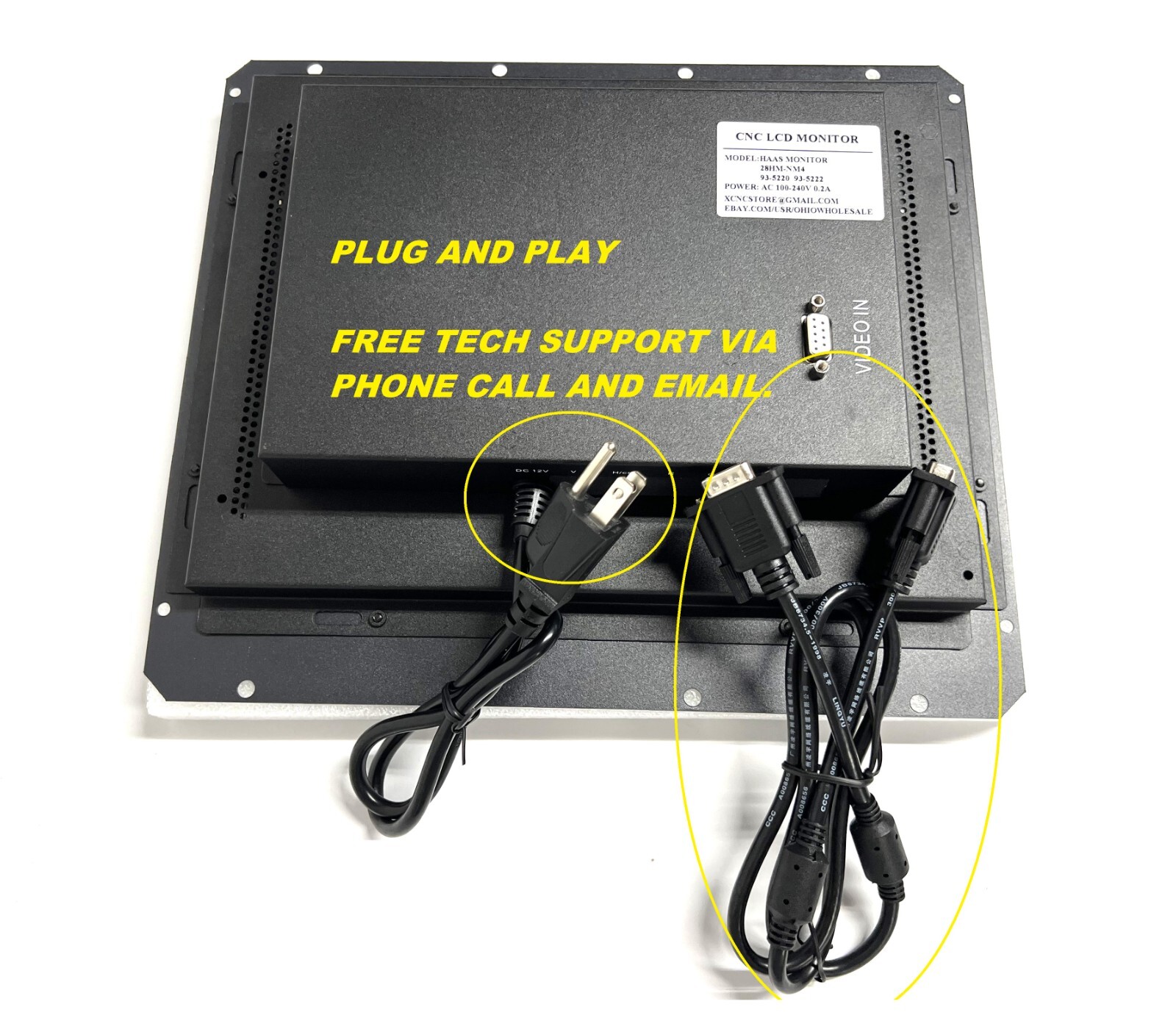 DIRECT REPLACEMENT LCD MONITOR FOR HAAS HL SERIES LATHE 199@ OR EARLIER MODLES
