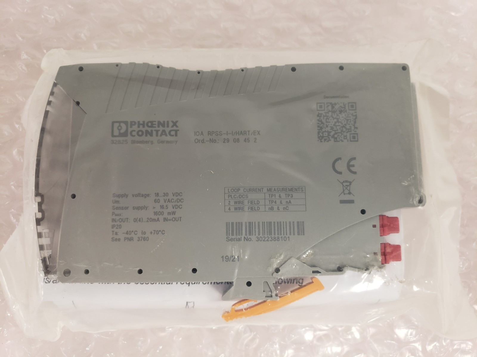 Phoenix Contact IOA RPSS-I-I/HART/EX Power/Input Isolating Amplifier 2908452 7-4