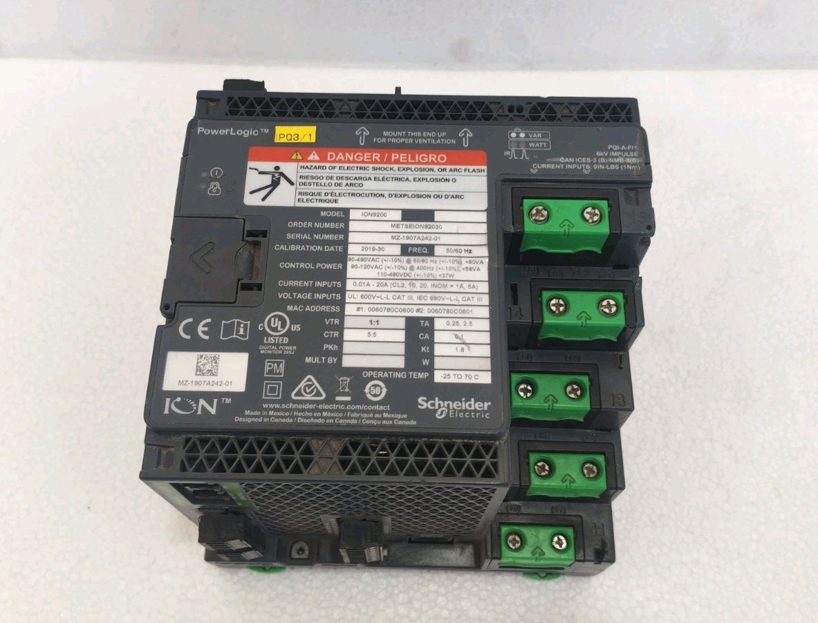 SCHNEIDER ELECTRIC POWERLOGIC ION9200 METSEION92030 POWER AND ENERGY METER USED