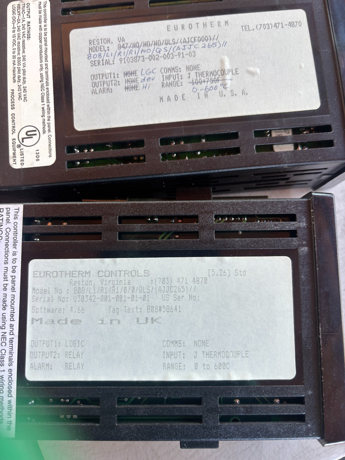1EA – EUROTHERM 808 808/L1/R1/R1 AJJC265 TEMPERATURE CONTROLLER UNMP