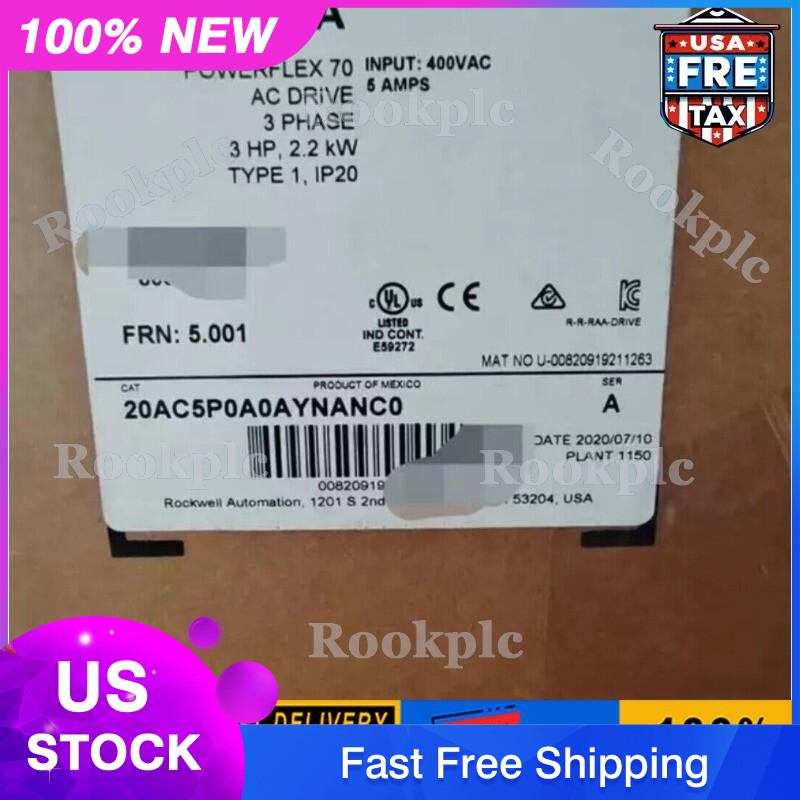 NEW AB PowerFlex 70 AC Drive 5 A At 2.2 KW 20A 20AC5P0A0AYNANC0 US Free Tax