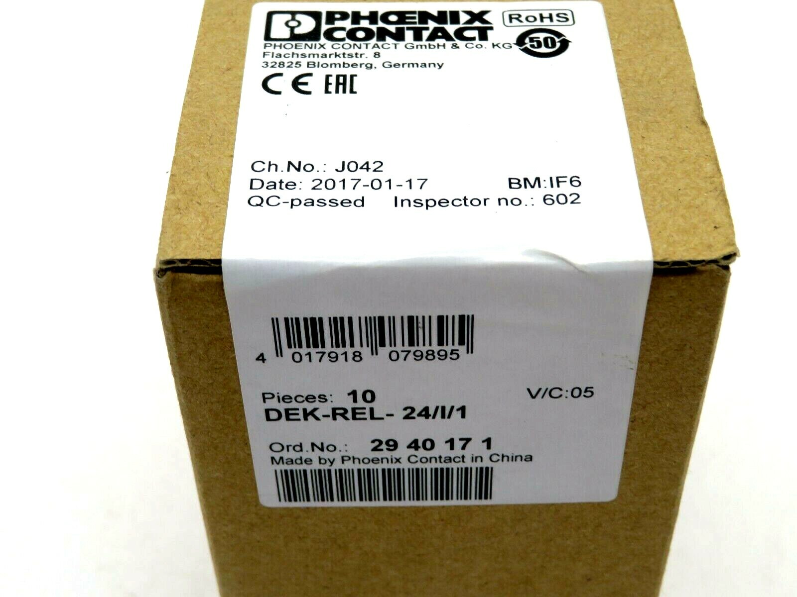 NEW 10 PIECES PHOENIX CONTACT DEK-REL-24/I/1 MODULE RELAY DEKREL24I1