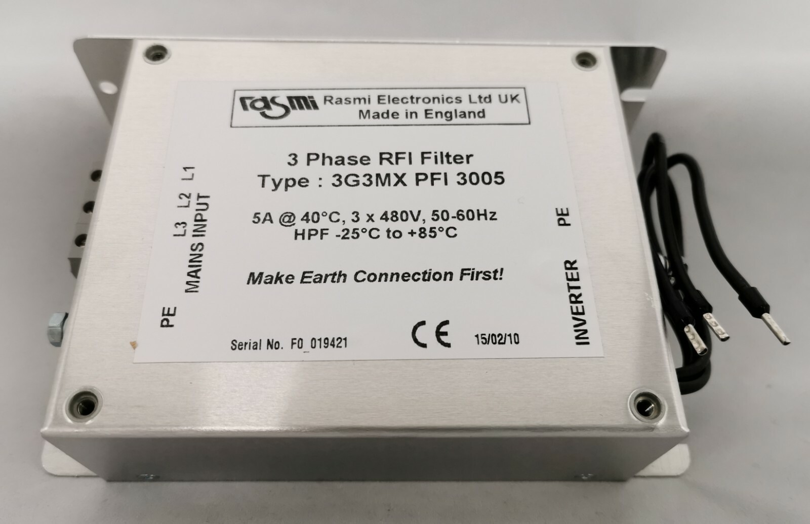 NEW 3G3MX-PFI-3005 / 3G3MXPFI3005 Omron, Three Phase RFI Filter