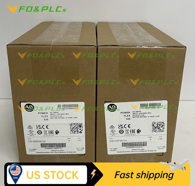 AB 25B-D2P3N104 PowerFlex 525 0.75kW 1Hp AC Drive NEW 25BD2P3N104 US STOCK