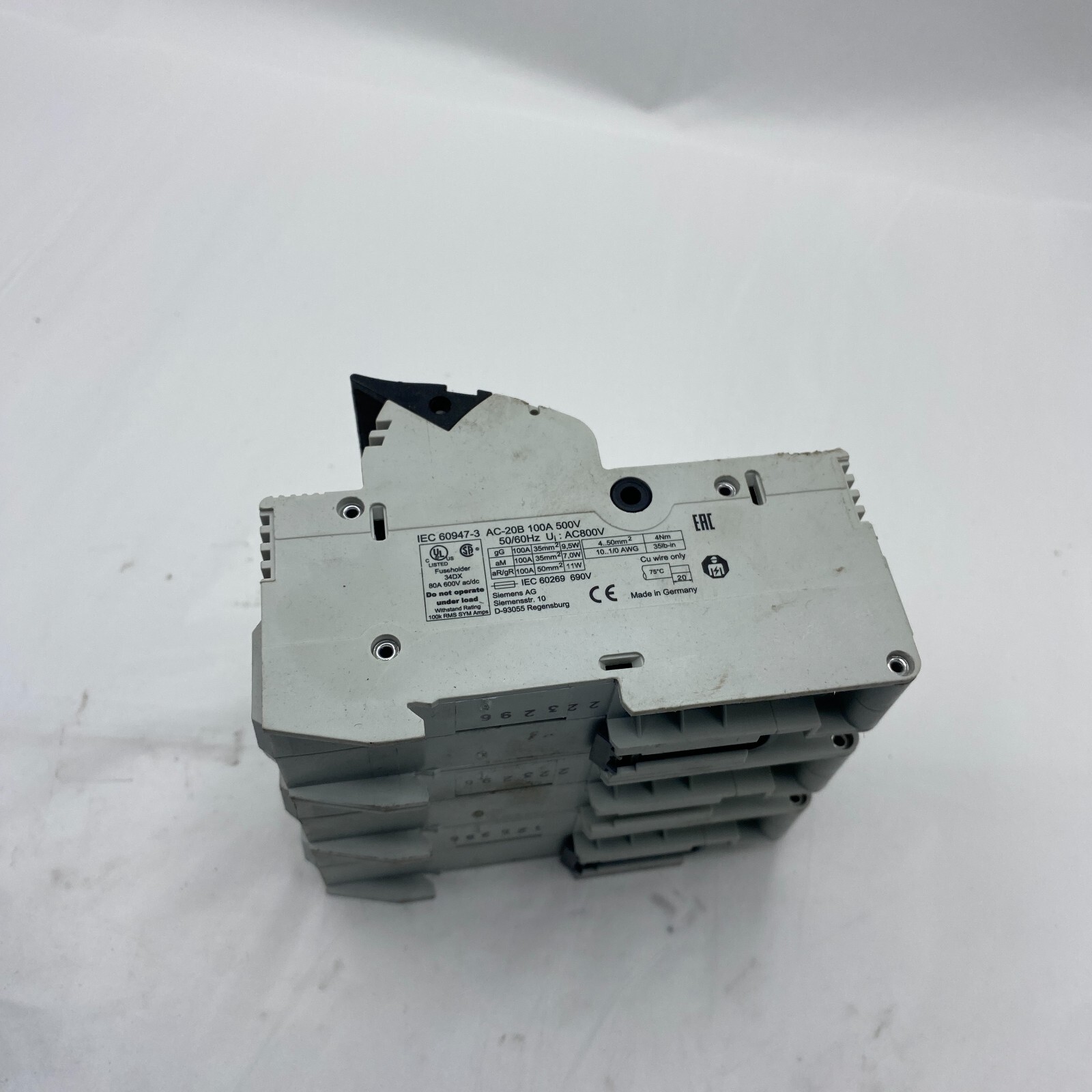 Siemens 3NC2 293 IEC 60947-3 100A 500V AC-20B Disconnect Switch Isolator ✅