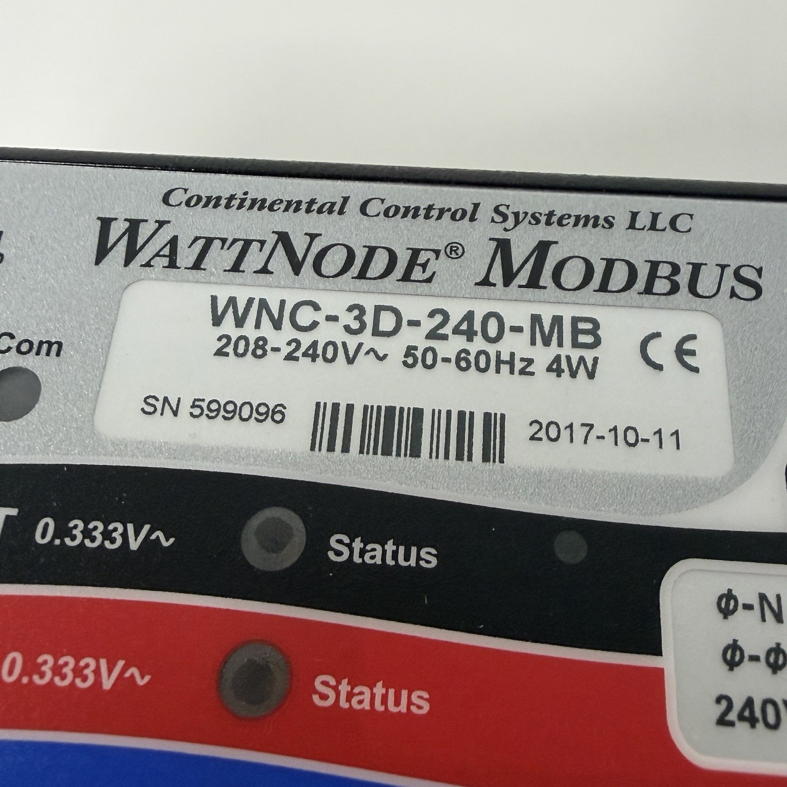 Continental Control kWh Energy Power Meter WattNode Modbus WNC-3D-240-MB NEW