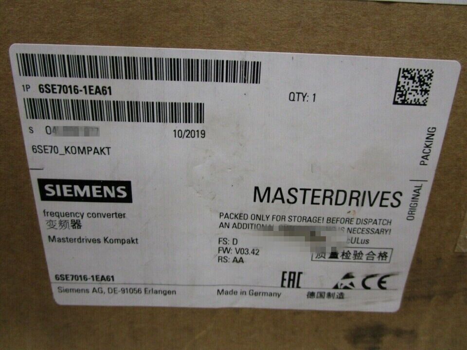 6SE7016-1EA61 NEW SIEMENS 6SE7 016-1EA61 SIMOVERT MASTERDRIVES VECTOR CONTROL