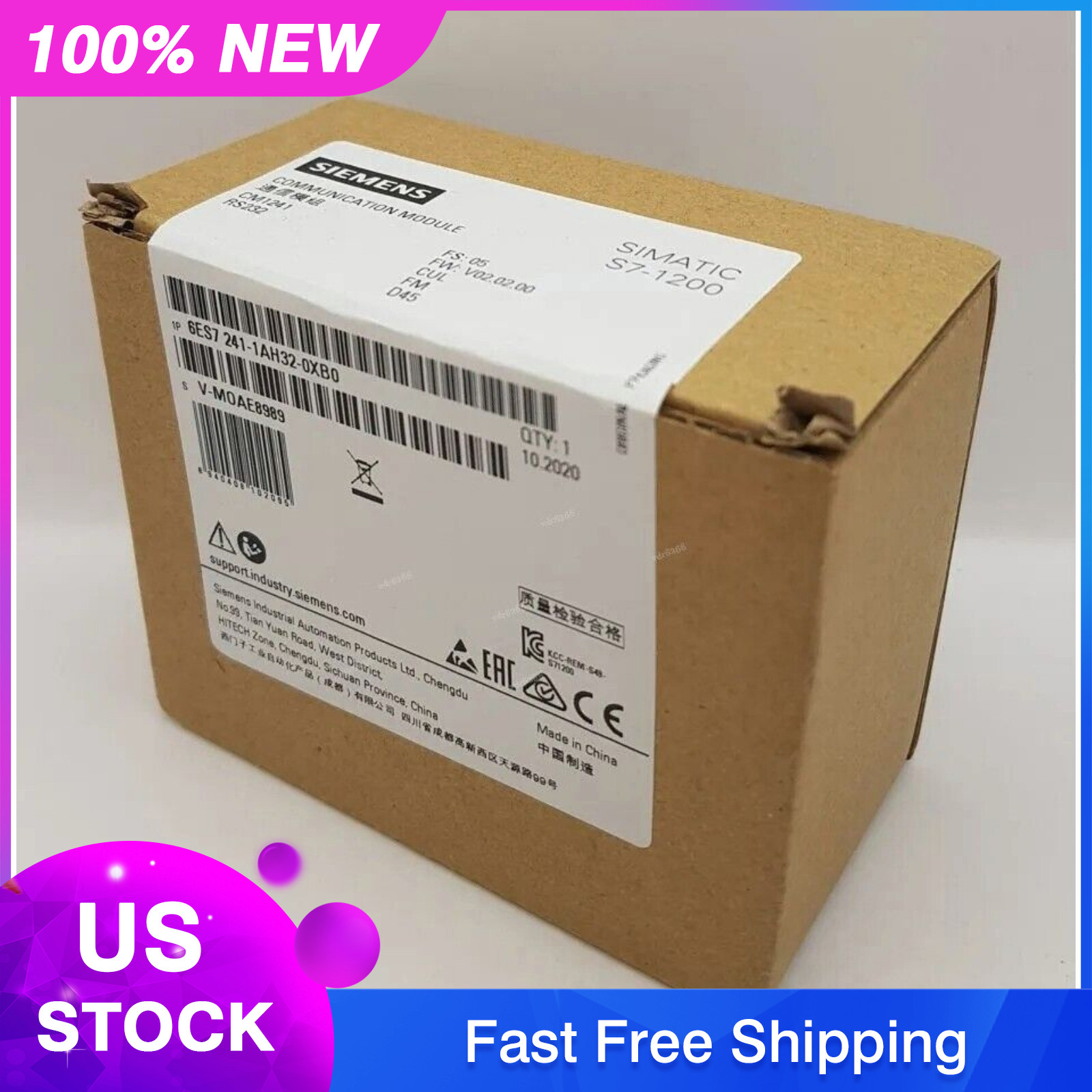 New Siemens 6ES7241-1AH32-0XB0 6ES7 241-1AH32-0XB0 SIMATIC S7-1200 CM 1241