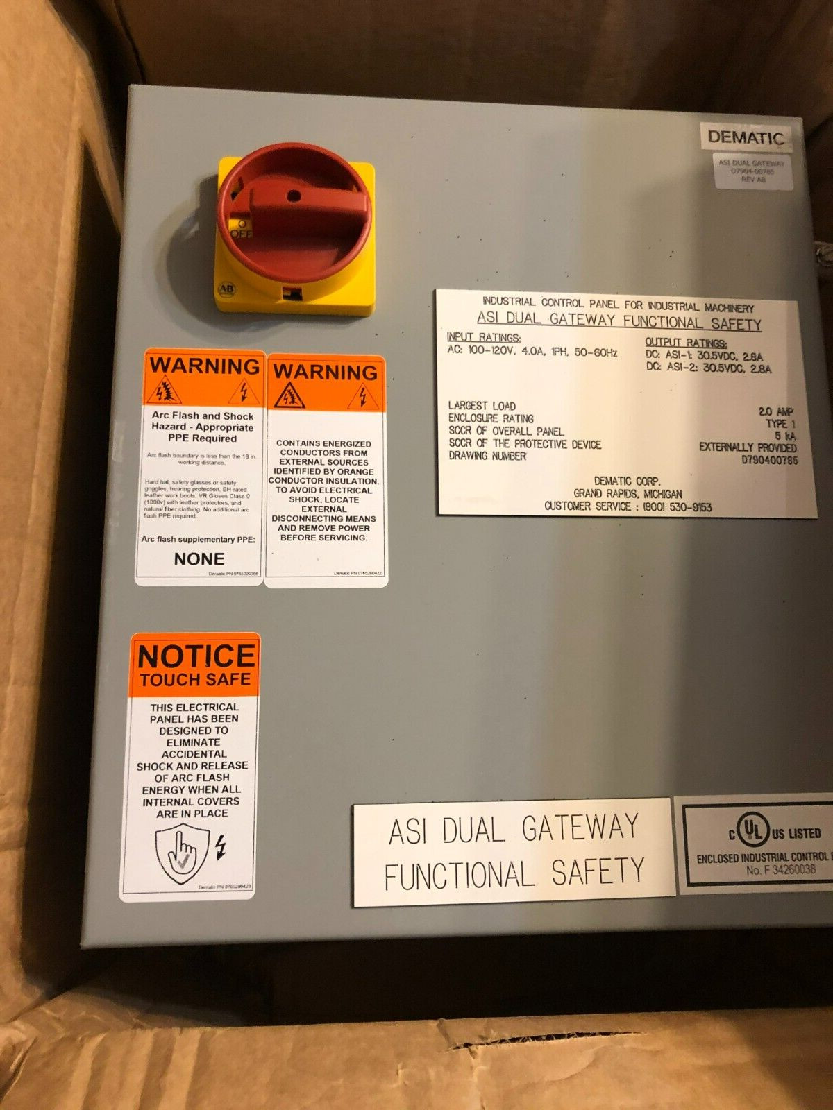 Dematic D7904-00785 ASI Dual Gateway Bihl Wiedemann BWU3544 AS-I, x2 PILS SLA3
