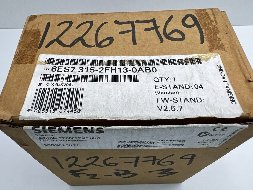 New Siemens 6ES7315-2FH13-0AB0 6ES7 315-2FH13-0AB0 SIMATIC CPU315F-2 PN/DP