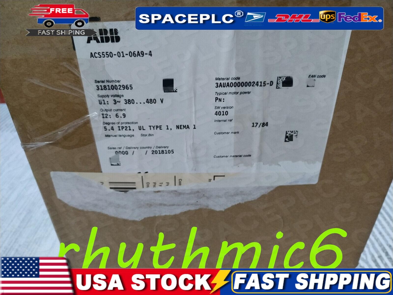 Brand New ABB ACS550-01-06A9-4 Inverter 380V 3KW No Keypad