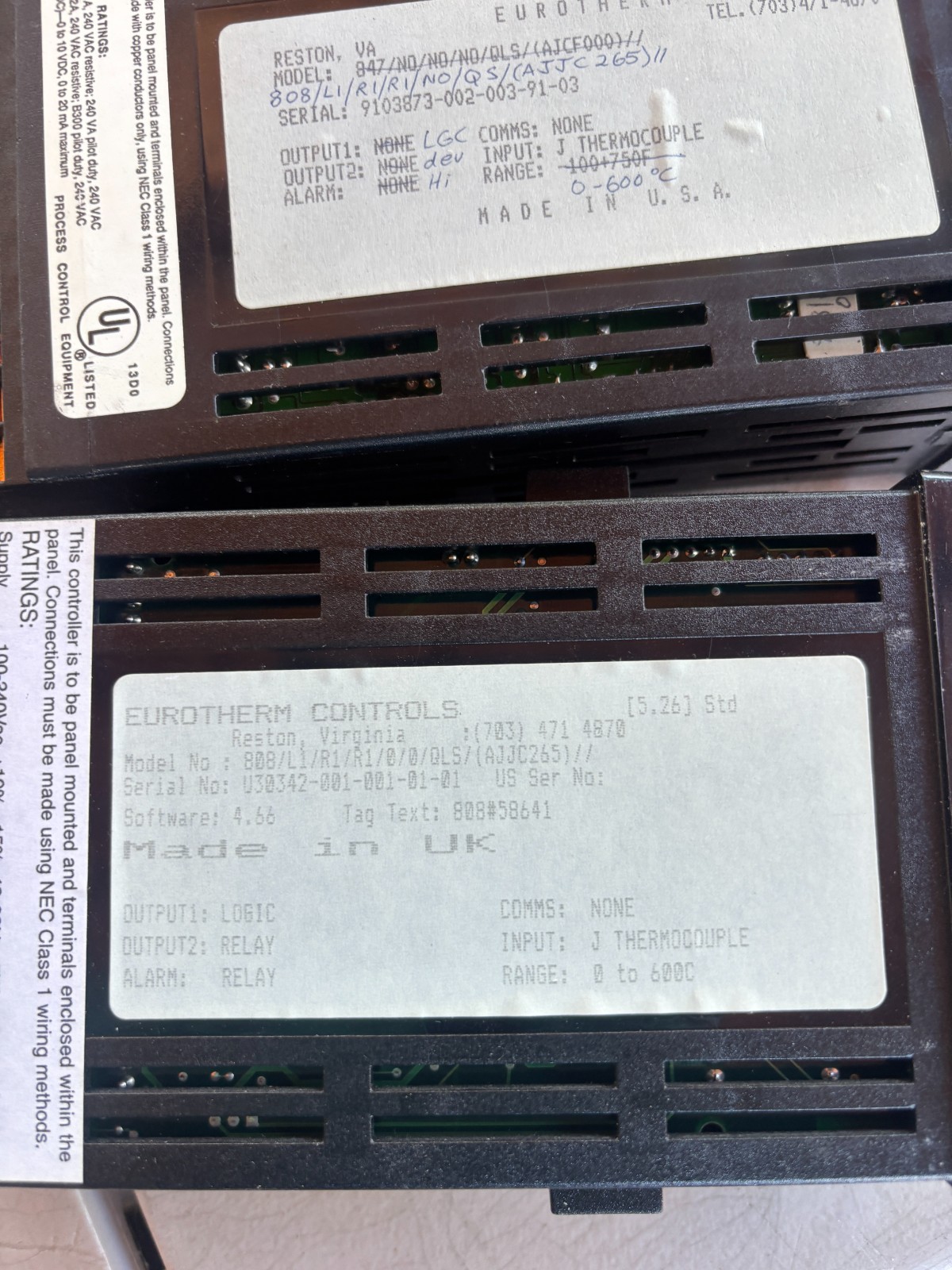 1EA – EUROTHERM 808 808/L1/R1/R1 AJJC265 TEMPERATURE CONTROLLER UNMP