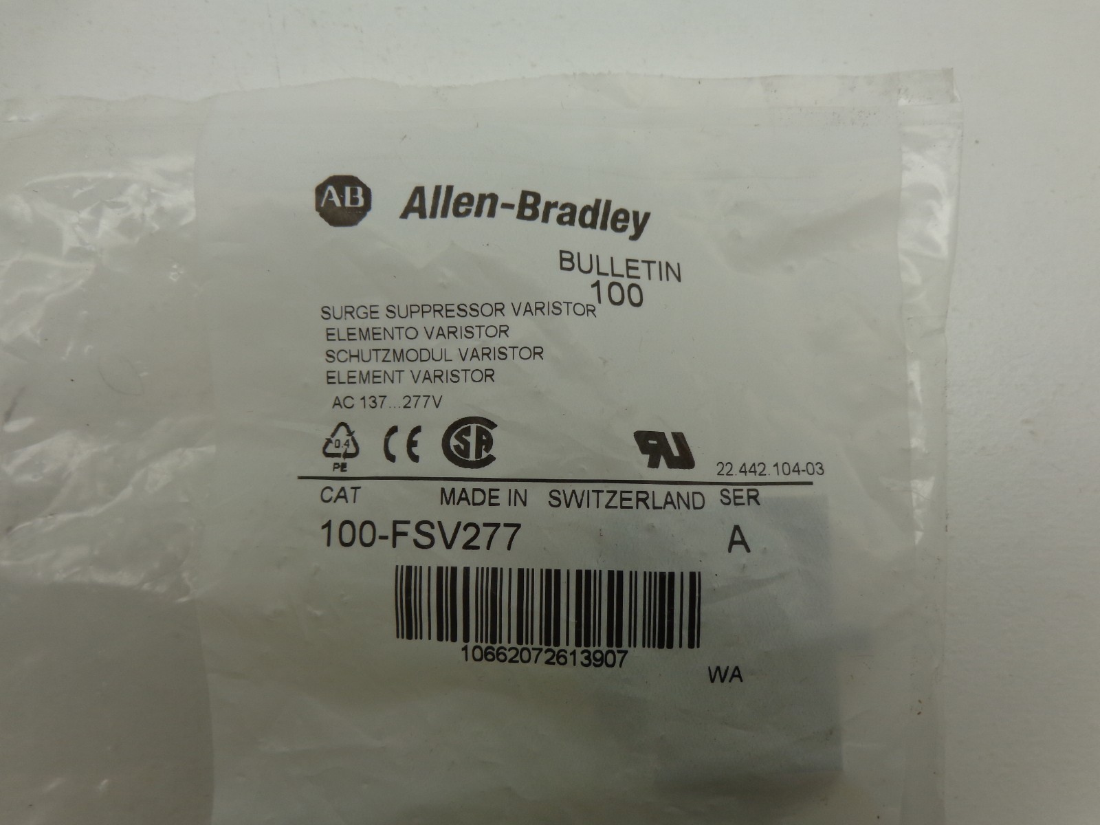 Allen-Bradley Surge Suppressor Varistor 100-FSV277