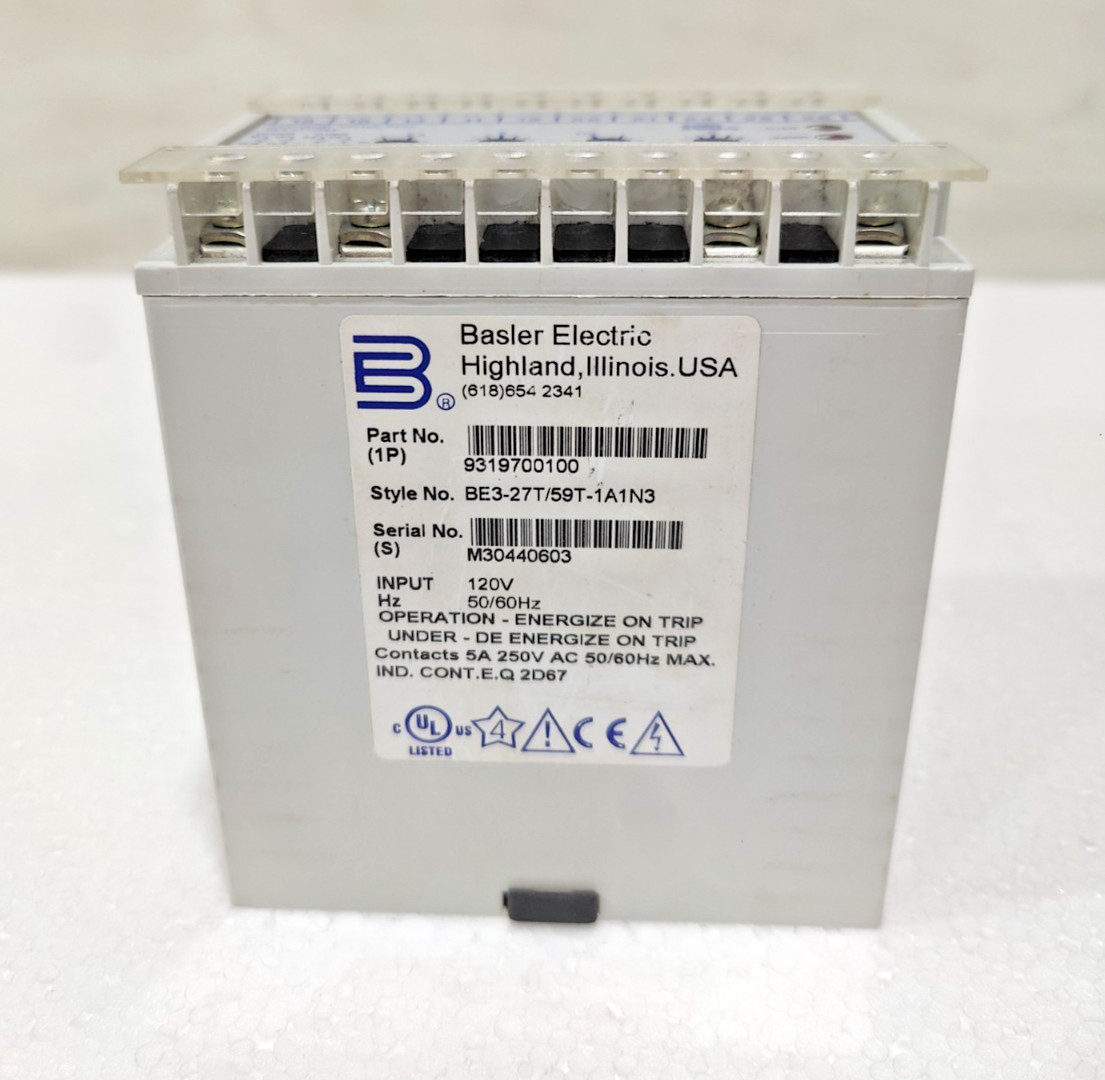 *NEW* BASLER ELECTRONIC BE3-27T/59T-1A1N3 VOLTAGE RELAY 120V 9319700100