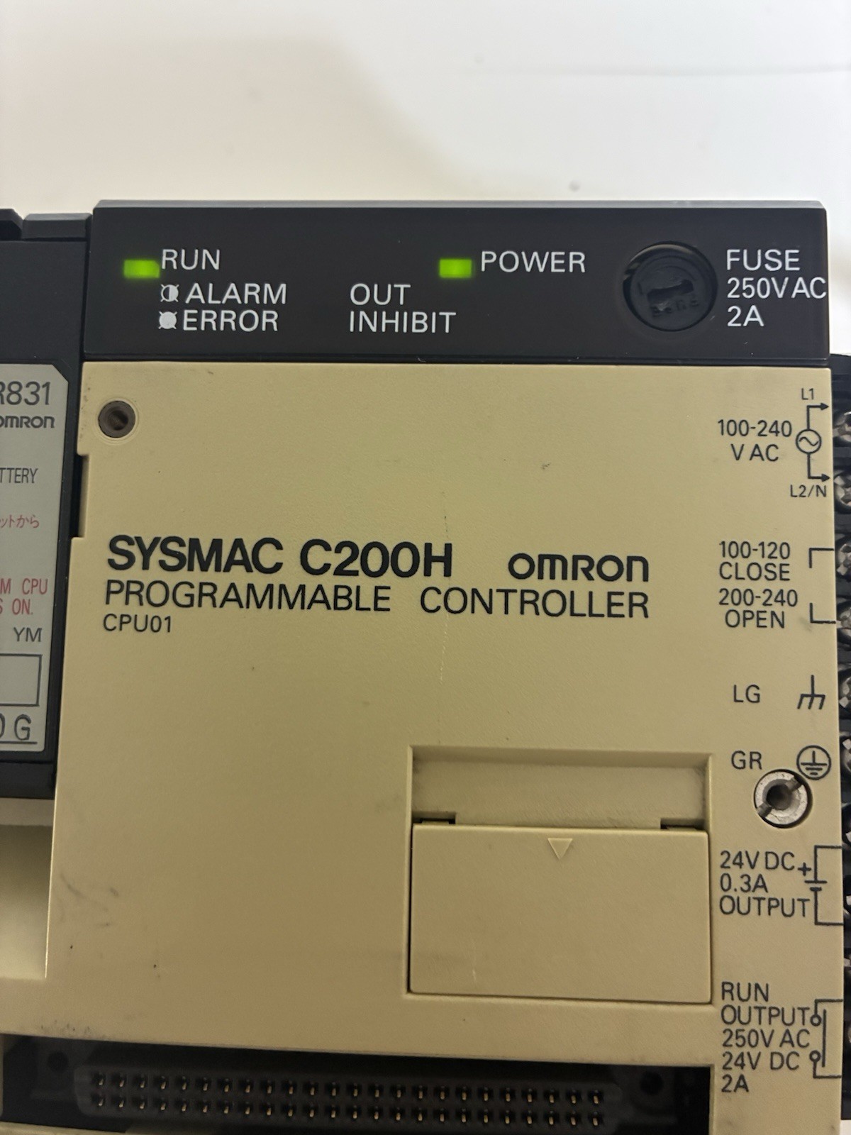 Omron C200H-CPU01-E SYSMAC PLC CPU Unit Used Tested Working Straight To RUN Mode