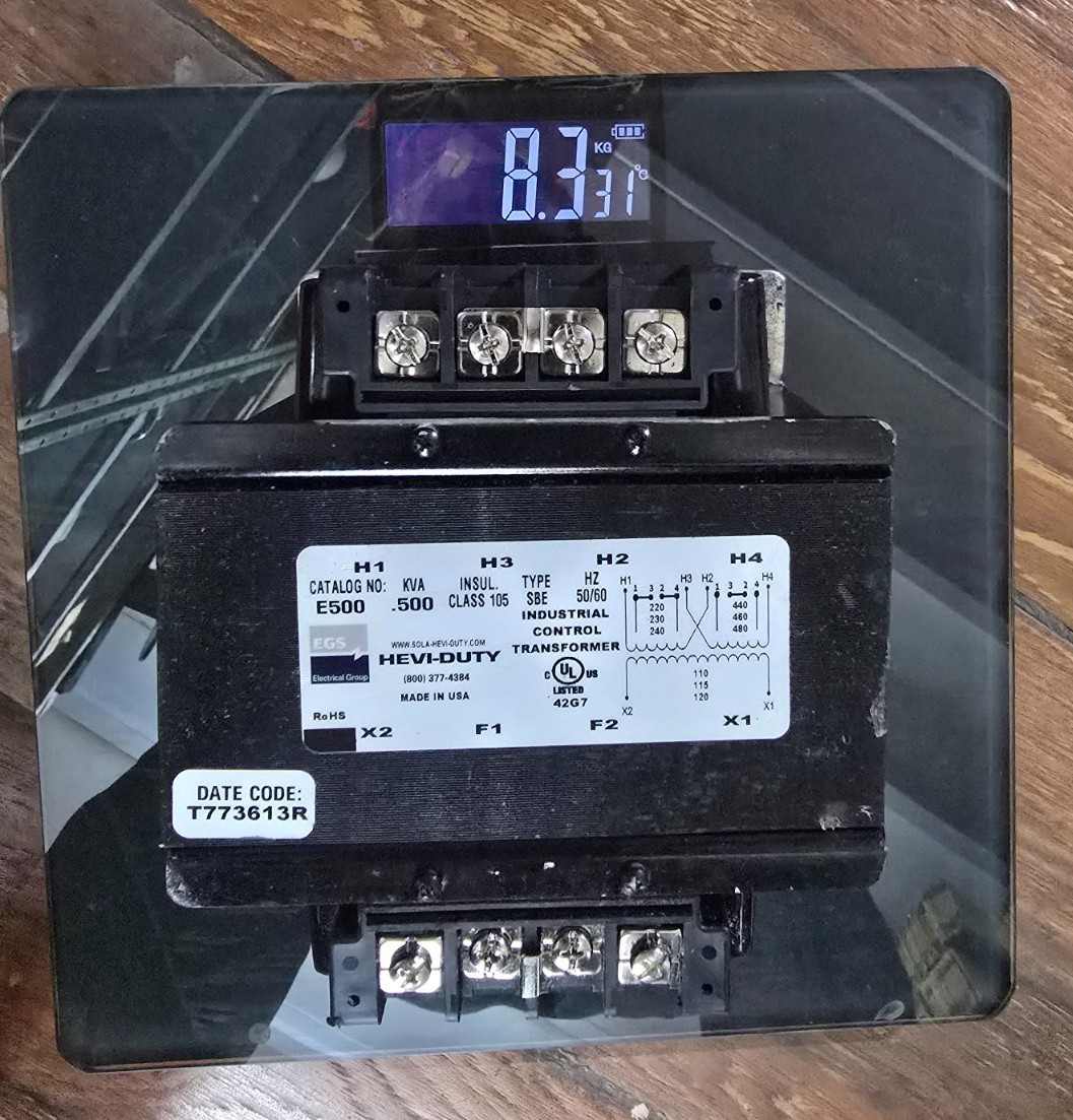 EGS E500 Industrial Control Transformer KVA .500 Type SBE Hz50/60 SOLA-HEVI-DUTY