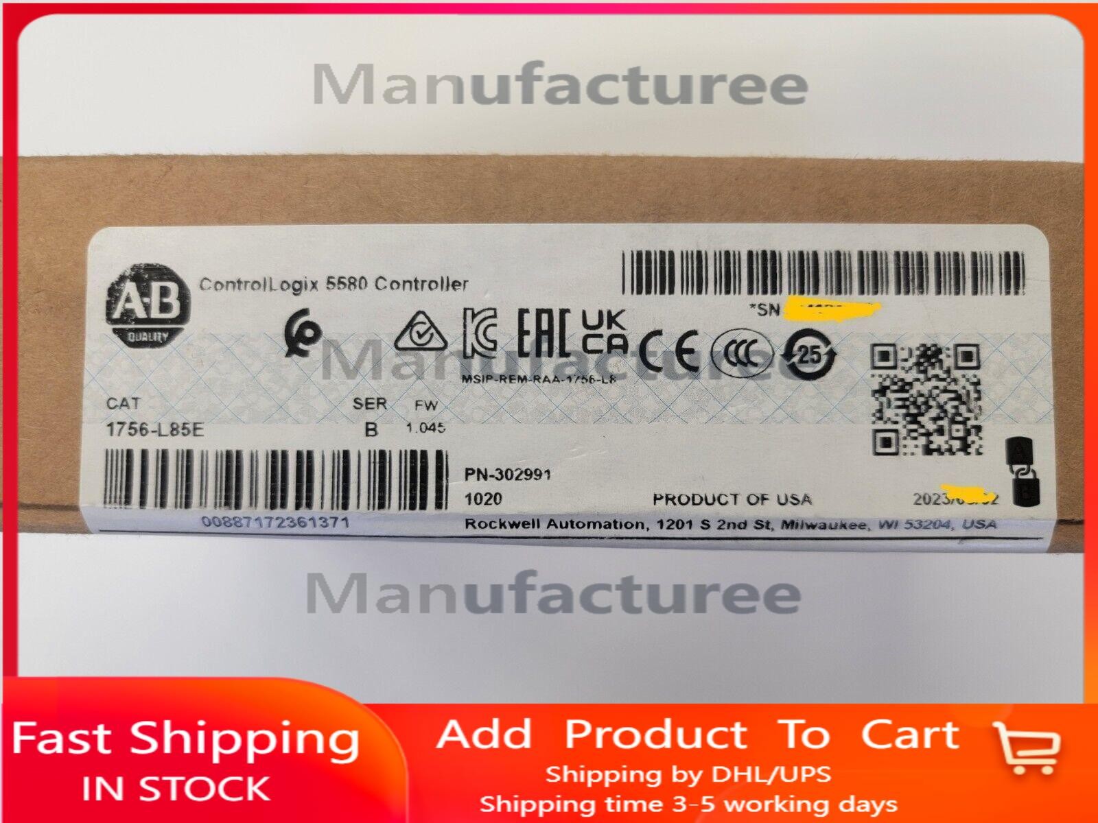 IN BOX 1756-L85E AB ControlLogix 5580 Controller Fast Shipping 1756L85E
